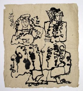 An artwork by Nguyen Tu Nghiem (1918 – 2016), the artist’s gift to Vu Dan Tan, 1970