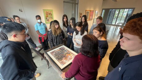 Art tour and conversation with students from UNIS